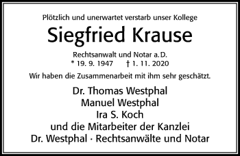 Traueranzeigen Von Siegfried Krause Trauerportal Der Celleschen Zeitung