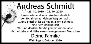Traueranzeige von Andreas Schmidt von Cellesche Zeitung