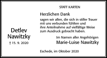 Traueranzeige von Detlev Nawitzky von Cellesche Zeitung