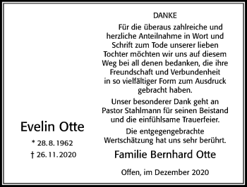 Traueranzeige von Evelin Otte von Cellesche Zeitung