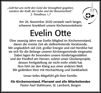 Traueranzeige von Evelin Otte von Cellesche Zeitung