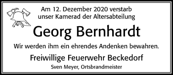 Traueranzeige von Georg Bernhardt von Cellesche Zeitung