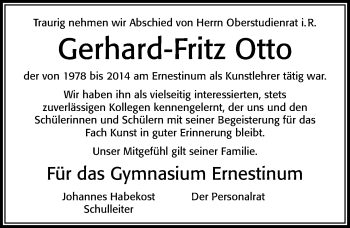 Traueranzeige von Gerhard-Fritz Otto von Cellesche Zeitung