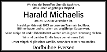 Traueranzeige von Harald Michaelis von Cellesche Zeitung