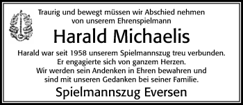 Traueranzeige von Harald Michaelis von Cellesche Zeitung