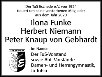 Traueranzeige von Herbert Niemann von Cellesche Zeitung