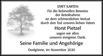 Traueranzeige von Horst Pietzel von Cellesche Zeitung