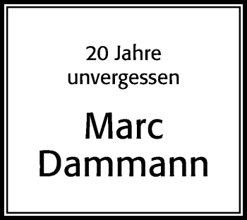 Traueranzeige von Marc Dammann von Cellesche Zeitung