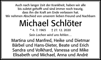 Traueranzeige von Michael Schlöter von Cellesche Zeitung