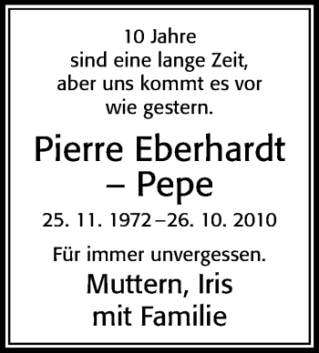 Traueranzeige von Pierre Eberhardt von Cellesche Zeitung