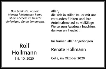 Traueranzeige von Rolf Hollmann von Cellesche Zeitung