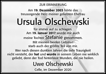 Traueranzeige von Stefanie  von Cellesche Zeitung
