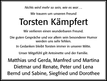 Traueranzeige von Torsten Kämpfert von Cellesche Zeitung