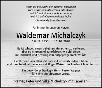 Traueranzeige von Waldemar Michalczyk von Cellesche Zeitung