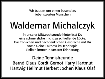 Traueranzeige von Waldemar Michalczyk von Cellesche Zeitung
