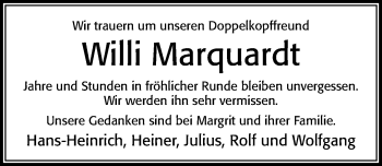 Traueranzeige von Willi Marquardt von Cellesche Zeitung