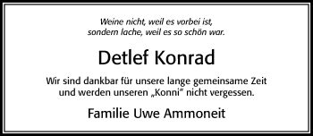 Traueranzeige von Detlef Konrad von Cellesche Zeitung
