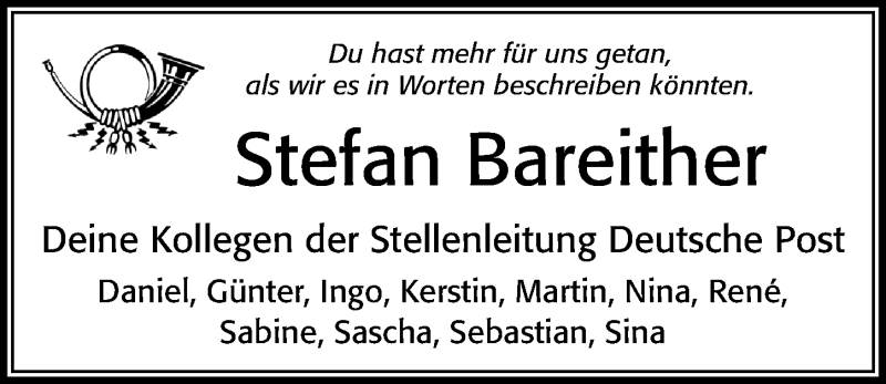  Traueranzeige für Stefan Bareither vom 11.12.2021 aus Cellesche Zeitung