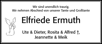 Traueranzeige von Elfriede Ermuth von Cellesche Zeitung