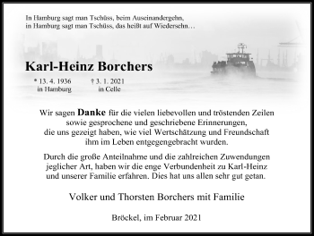Traueranzeige von Karl-Heinz Borchers von Cellesche Zeitung