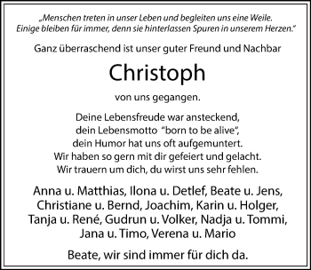 Traueranzeige von Christoph Brockert von Cellesche Zeitung