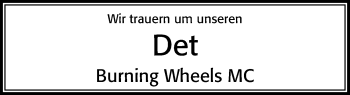 Traueranzeige von Det  von Cellesche Zeitung