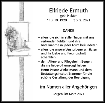 Traueranzeige von Elfriede Ermuth von Cellesche Zeitung