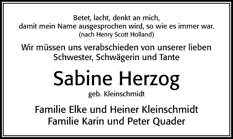  Traueranzeige für Sabine Herzog vom 10.03.2021 aus Cellesche Zeitung