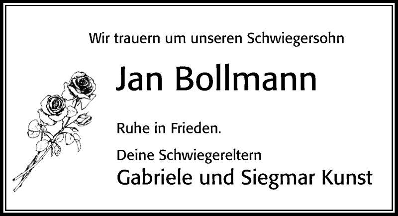  Traueranzeige für Jan Bollmann vom 17.04.2021 aus Cellesche Zeitung
