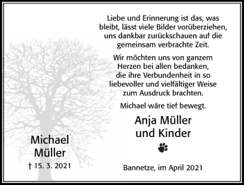 Traueranzeige von Michael Müller von Cellesche Zeitung