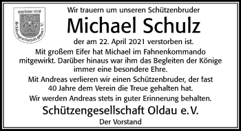 Traueranzeige von Michael Schulz von Cellesche Zeitung