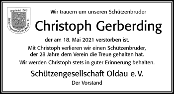 Traueranzeige von Christoph Gerberding von Cellesche Zeitung