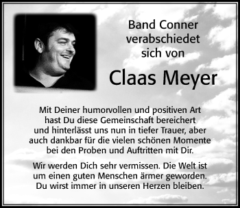 Traueranzeige von Claas Meyer von Cellesche Zeitung