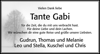 Traueranzeige von Gabi  von Cellesche Zeitung