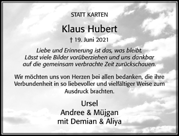 Traueranzeige von Klaus Hubert von Cellesche Zeitung