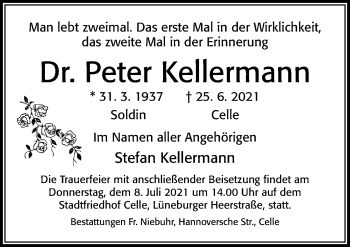 Traueranzeige von Peter Kellermann von Cellesche Zeitung