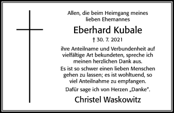 Traueranzeige von Eberhard Kubale von Cellesche Zeitung