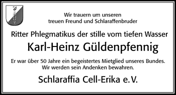 Traueranzeige von Karl-Heinz Güldenpfennig von Cellesche Zeitung