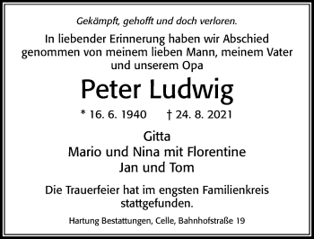 Traueranzeige von Peter Ludwig von Cellesche Zeitung