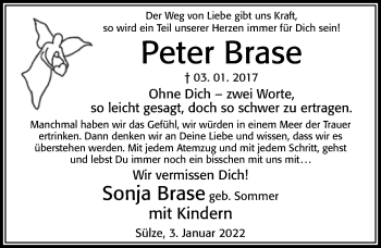 Traueranzeige von Peter Brase von Cellesche Zeitung