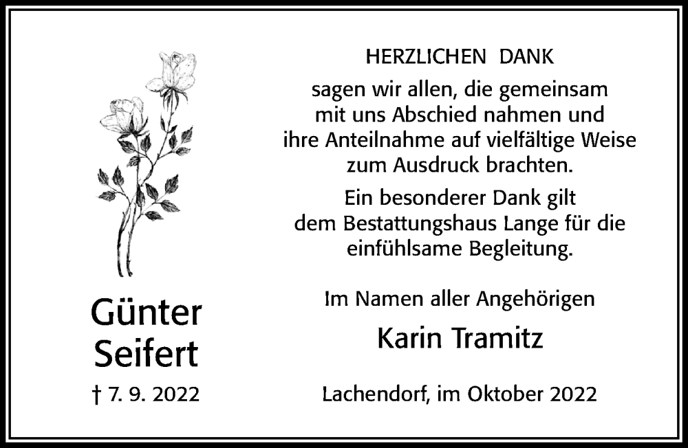  Traueranzeige für Günter Seifert vom 15.10.2022 aus Cellesche Zeitung