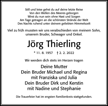 Traueranzeige von Jörg Thierling von Cellesche Zeitung