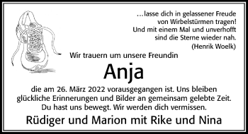 Traueranzeige von Anja  von Cellesche Zeitung