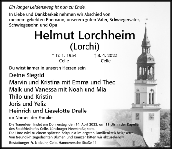 Traueranzeige von Helmut Lorchheim von Cellesche Zeitung
