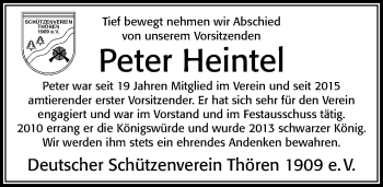 Traueranzeige von Peter Heintel von Cellesche Zeitung