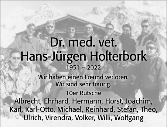Traueranzeige von Hans-Jürgen Holterbork von Cellesche Zeitung