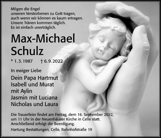Traueranzeige von Max-Michael Schulz von Cellesche Zeitung