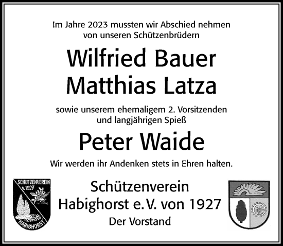 Traueranzeige von Im Gedenken 2023 von Cellesche Zeitung
