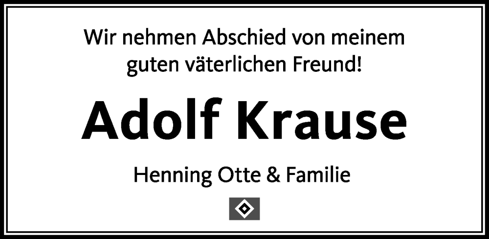  Traueranzeige für Adolf Krause vom 21.03.2023 aus Cellesche Zeitung