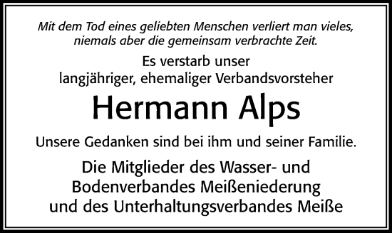 Traueranzeige von Hermann Alps von Cellesche Zeitung
